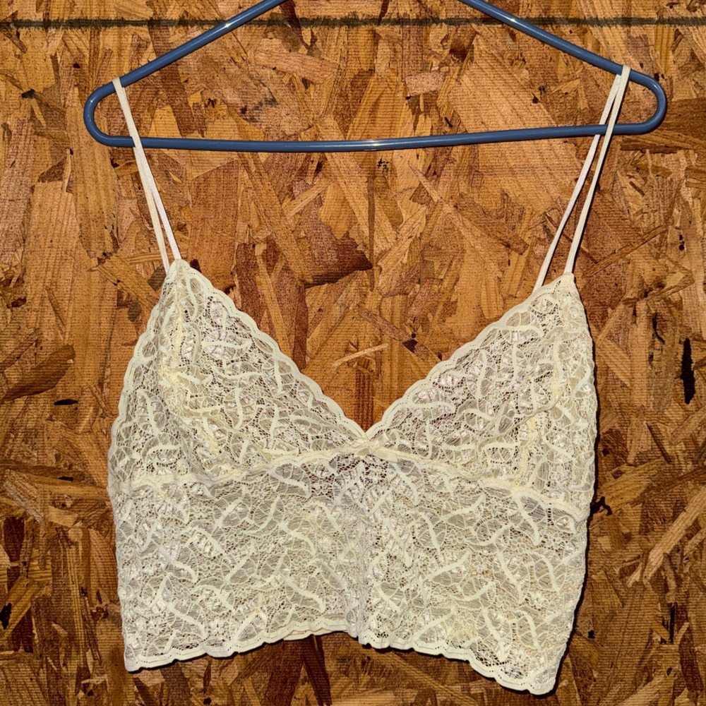 NEW VTG Alana Gale Lace & Bow Bralette Top Cream Ivory Bridal Romantic Sexy 3XL